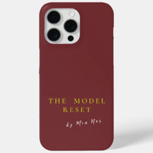 Funda Para iPhone 15 Pro Max Luxury Deep Burgundy & Gold Parisian Chic iPhone 1