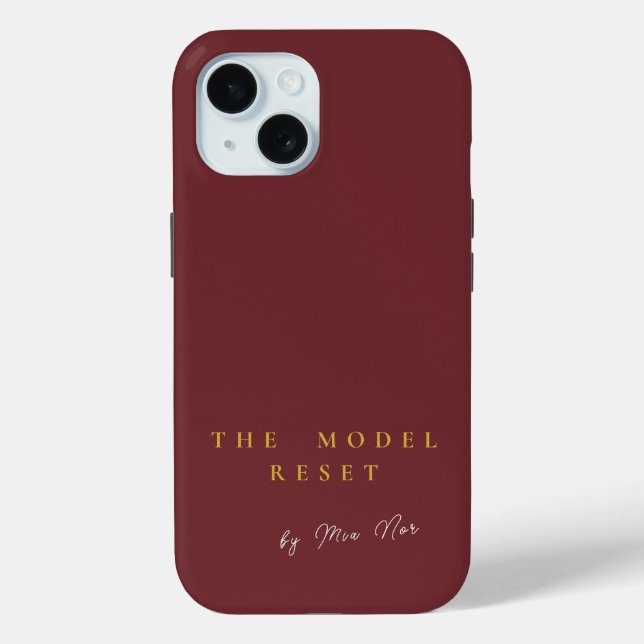 Funda De Case-Mate Para iPhone Luxury Deep Burgundy & Gold Parisian Chic iPhone C (Reverso )