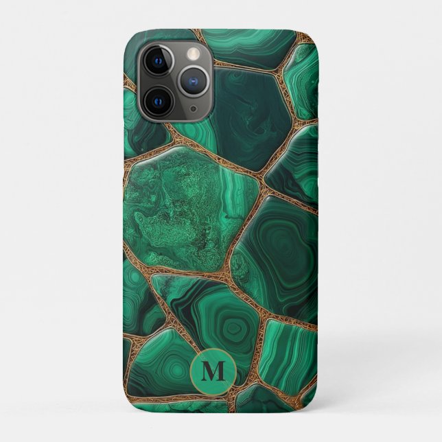 Funda De Case-Mate Para iPhone Luxury Emerald Malachite Green Marble Abstract (Reverso)