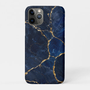 Funda Para iPhone 11 Pro Luxury Navy Marble Gold Monogram Business Branding