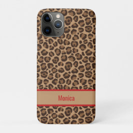 Funda Para iPhone 11 Pro Luxury Red with Leopard Print iphone case
