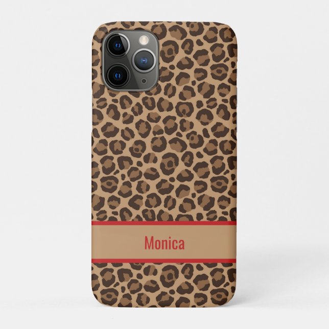 Funda De Case-Mate Para iPhone Luxury Red with Leopard Print iphone case (Reverso)