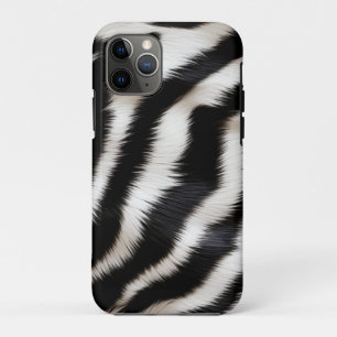 Funda Para iPhone 11 Pro Luxury Zebra Print Elegant Black & White Faux Fur