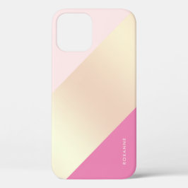 Funda Para iPhone 12 Luz dorada de cobre geométrica brillante y rosa ca