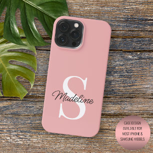 Funda Para iPhone 15 Pro Max Luz personalizada rosa polvoriento melocotón rubor