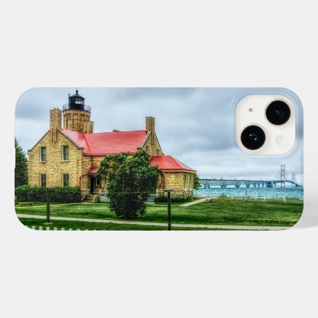 Funda De Case-Mate Para iPhone Luz y puente de Mackinac (Reverso  (Horizontal))