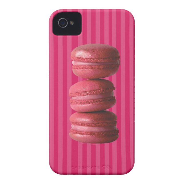 Funda De Case-Mate Para iPhone Macarons en rayas francesas (Atrás)
