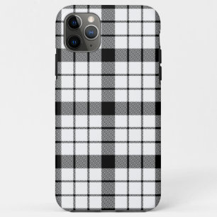 Funda Para iPhone 11 Pro Max MacFarlane tartan blanco negro plaid