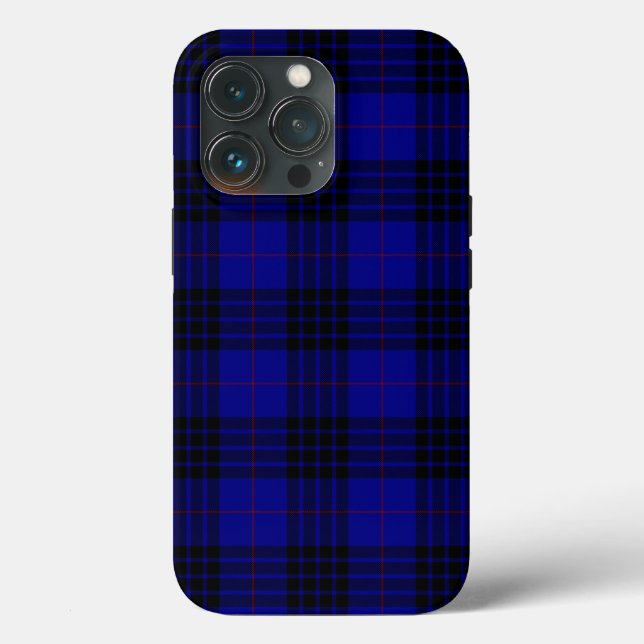 Funda De Case-Mate Para iPhone MacKay tartan azul chapa (Reverso )