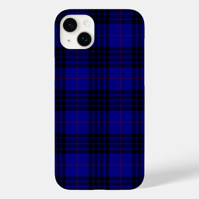 Funda De Case-Mate Para iPhone MacKay tartan azul chapa (Reverso )