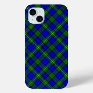 Funda Para iPhone 15 Mini MacKenzie tartán azul verde a cuadros