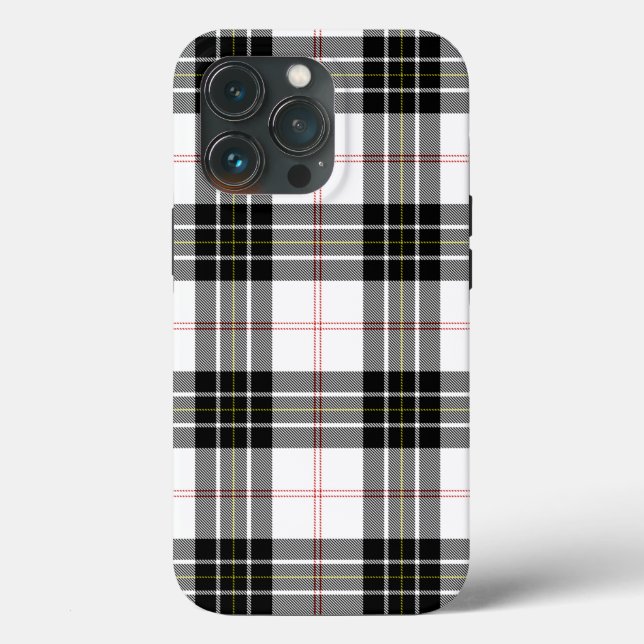 Funda De Case-Mate Para iPhone MacPherson tartan blanco negro plaid (Reverso )