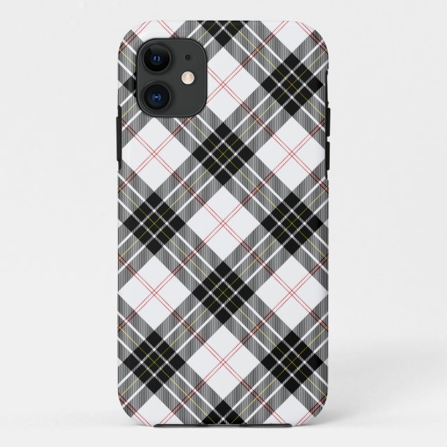 Funda De Case-Mate Para iPhone MacPherson tartan blanco negro plaid (Reverso)