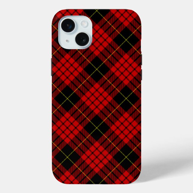 Funda De Case-Mate Para iPhone MacQueen Tartán rojo y negro (Reverso )