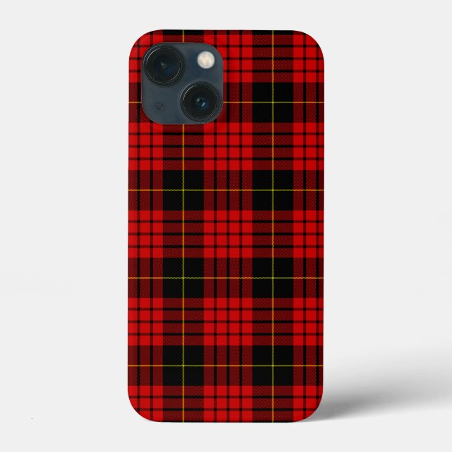 Funda De Case-Mate Para iPhone MacQueen Tartán rojo y negro (Reverso )