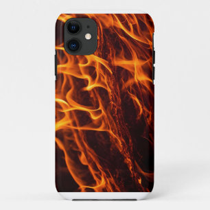 Funda Para iPhone 11 macro de llama de fuego en chimenea