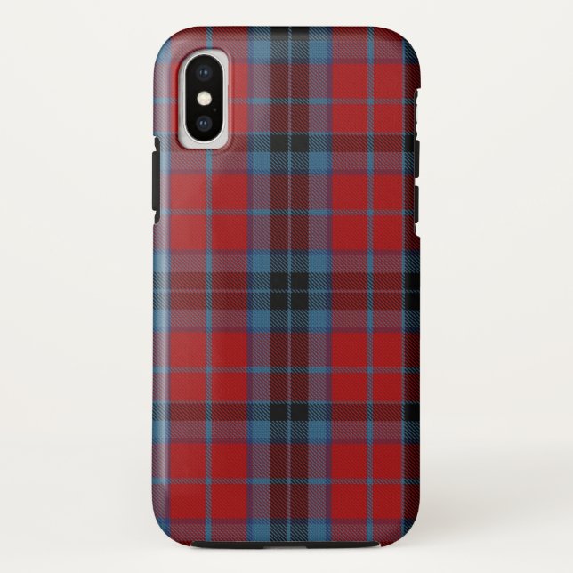Funda De Case-Mate Para iPhone MacTavish Tartan rojo y azul (Reverso)