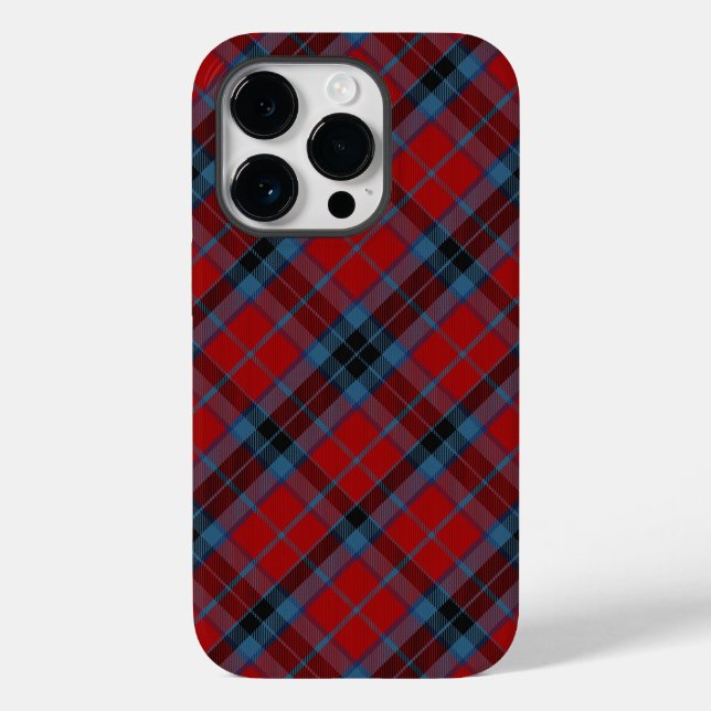 Funda De Case-Mate Para iPhone MacTavish Tartan rojo y azul (Reverso )