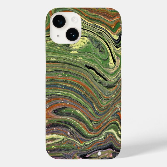 Funda De Case-Mate Para iPhone Mad Love 1 Wild Green Abstract Phone Case (Reverso )