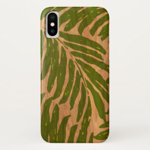 Funda Para iPhone X Madera de la palma hawaiana de Kahanu falsa en