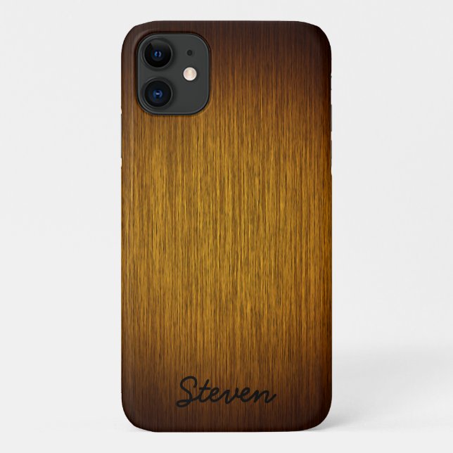 Funda De Case-Mate Para iPhone Madera de Sunburst Grave Tabaco Personalizado (Reverso)