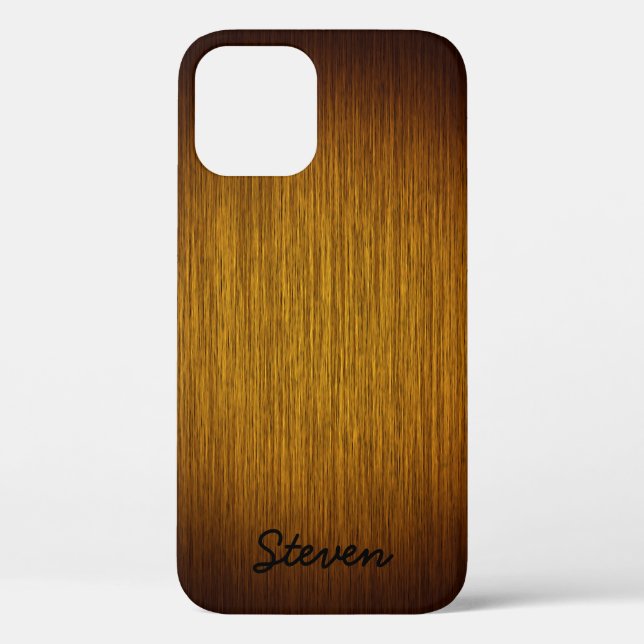 Funda De Case-Mate Para iPhone Madera de Sunburst Grave Tabaco Personalizado (Reverso )