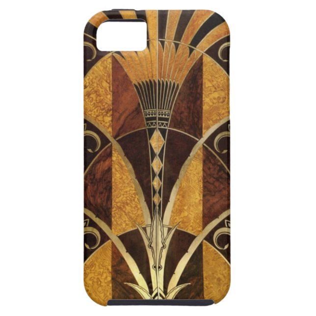 Funda De Case-Mate Para iPhone Madera del Burl del art déco (Atrás)