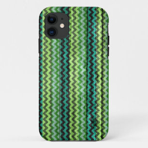 Funda Para iPhone 11 Madera del patrón de cheurón verde