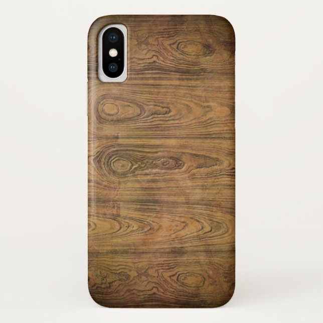 Funda De Case-Mate Para iPhone madera granulada rústica rústica rústica de campo  (Reverso)
