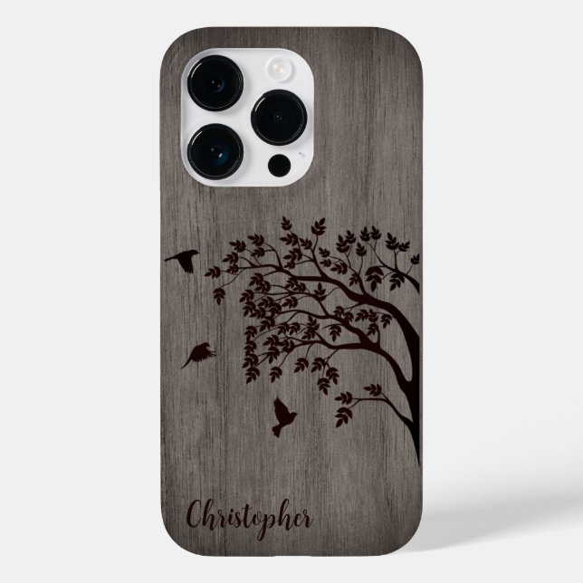 Funda De Case-Mate Para iPhone Madera moderna y elegante - árbol y cuerdas - made (Reverso )