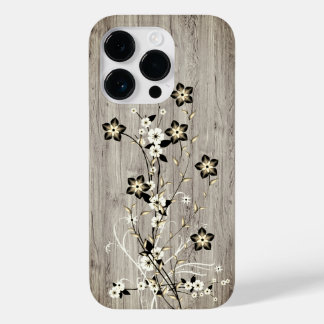 Funda Para iPhone 14 Pro De Case-Mate Madera moderna y elegante - flores - madera