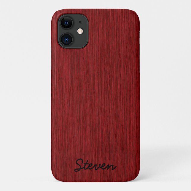 Funda De Case-Mate Para iPhone Madera Roja Grave Personalizada (Reverso)
