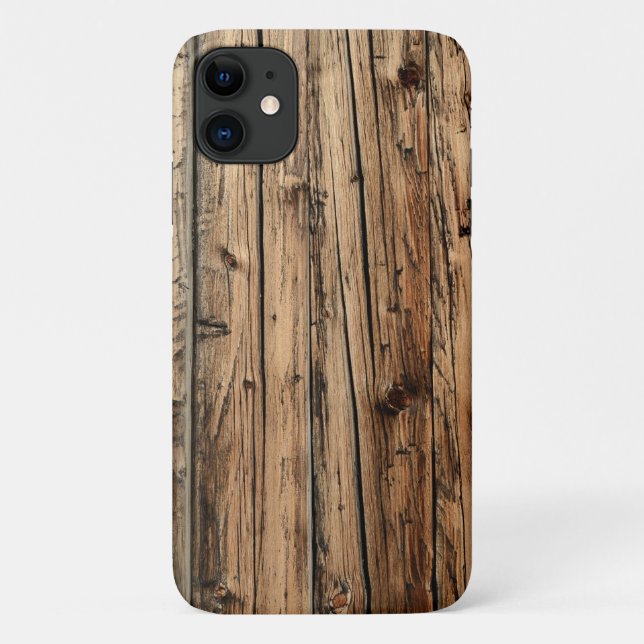 Funda De Case-Mate Para iPhone Madera rústica (Reverso)