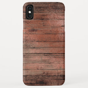 Funda Para iPhone XS Max Madera rústica del país con el Relieve metalizado