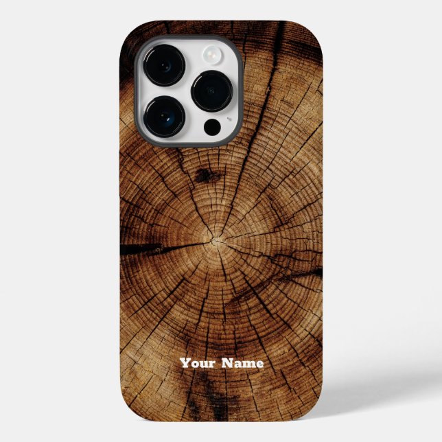 Funda De Case-Mate Para iPhone Madera Rústica Grano Monograma (Reverso )