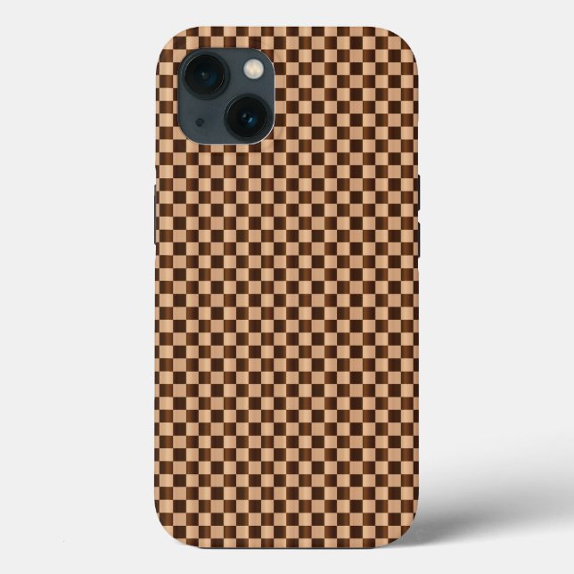 Funda De Case-Mate Para iPhone Madera: Tapón de tablero de ajedrez (Reverso )