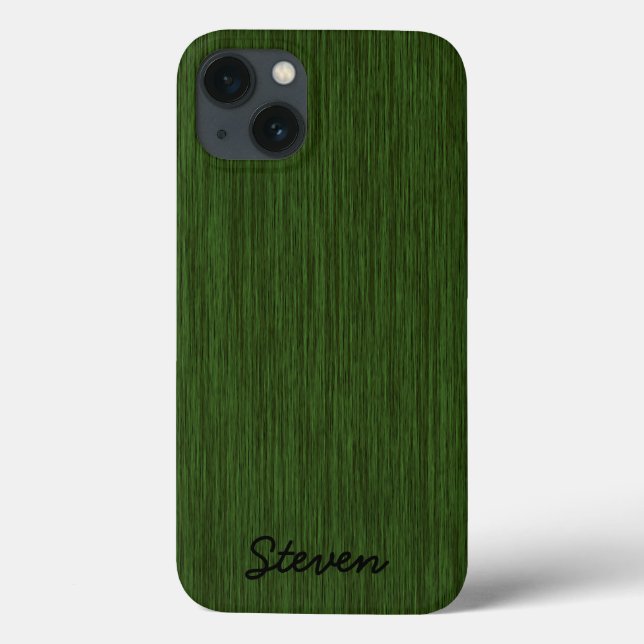 Funda De Case-Mate Para iPhone Madera verde gris personalizada (Reverso)