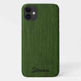 Funda Para iPhone 11 Madera verde gris personalizada
