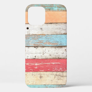 Funda Para iPhone 12 Madera Vintage: Textura Cruzada Multicolores.