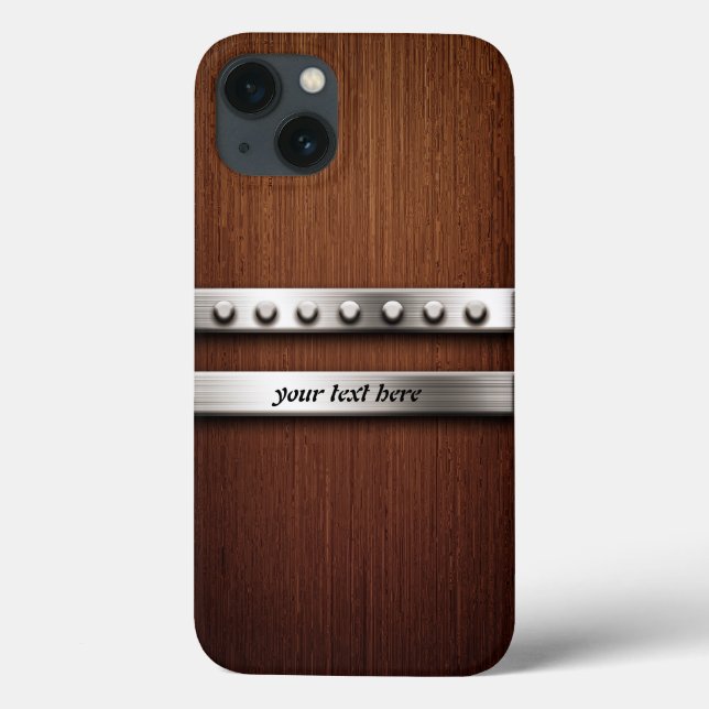 Funda De Case-Mate Para iPhone Madera y Metalizado (Reverso)
