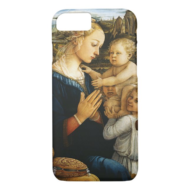 Funda De Case-Mate Para iPhone Madonna con niño y dos ángeles, Filippo Lippi (Reverso)