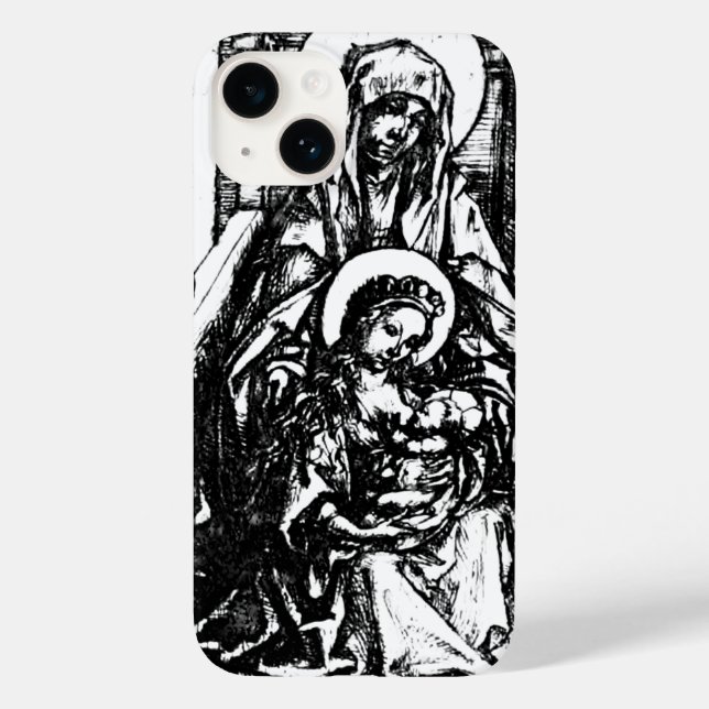 Funda De Case-Mate Para iPhone Madonna y la Virgen Infantil María (Reverso )