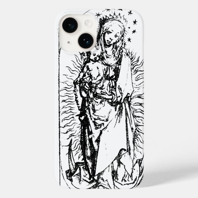 Funda De Case-Mate Para iPhone Madonna y la Virgen Infantil María (Reverso )