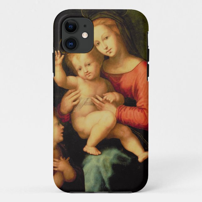 Funda De Case-Mate Para iPhone Madonna y niño con St. John (Reverso)
