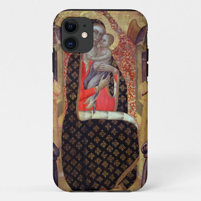 Funda De Case-Mate Para iPhone Madonna y niño enthroned con seis ángeles (el (Reverso)