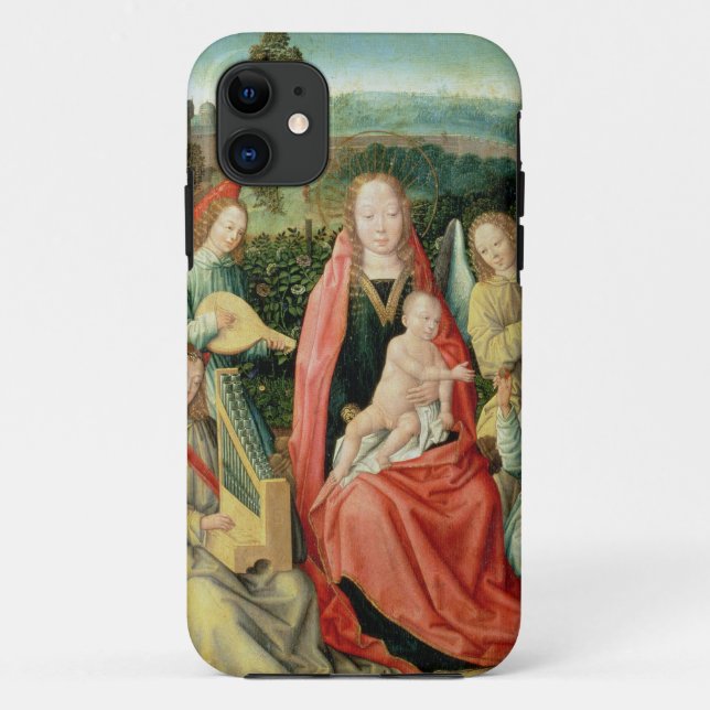 Funda De Case-Mate Para iPhone Madonna y niño rodeados por ángeles (Reverso)