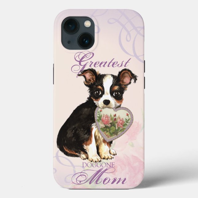 Funda De Case-Mate Para iPhone Madre del corazón de Chihuahua (Reverso )