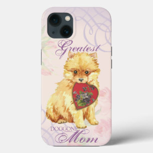 Funda Para iPhone 13 Madre del corazón de Pomerania