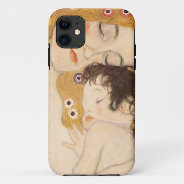 Funda De Case-Mate Para iPhone Madre y niño de Gustavo Klimt (Reverso)