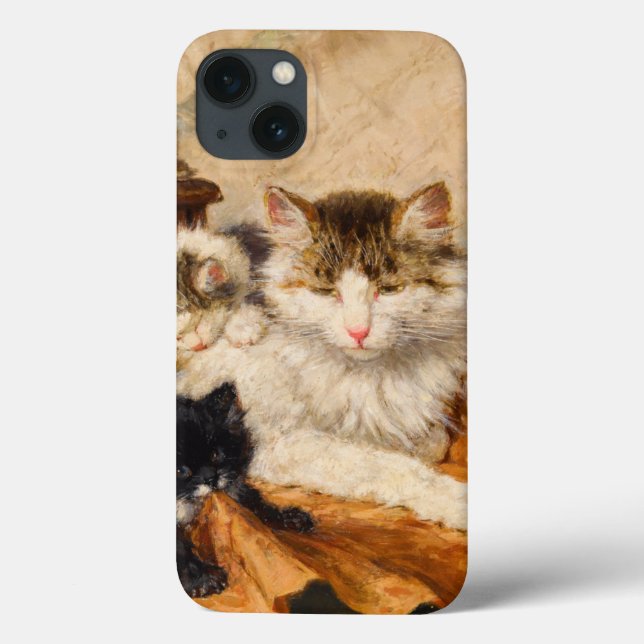 Funda De Case-Mate Para iPhone Madre y sus gatitos (Reverso)